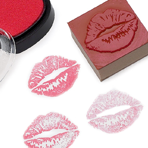 Kiss Rubber Stamp and Ink Pad