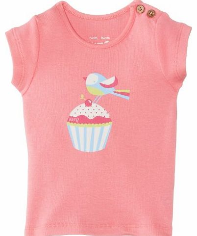 Kids Baby Girls Bg130 Cupcake Short Sleeve T-Shirt, Pink, 18-24 Months