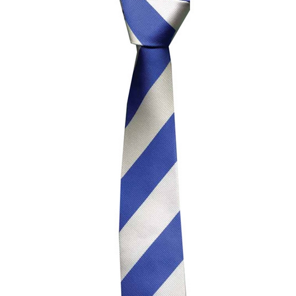 Blue / White Stripe Skinny Tie by