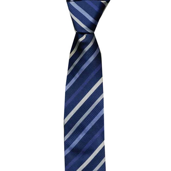 Blue Multi Stripe Skinny Tie by