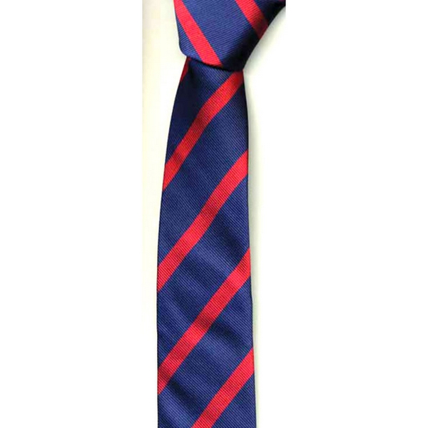 Blue/ Red Stripe Skinny Tie by