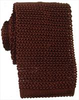 Brown Knitted Silk Tie by