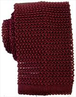 Dark Red Knitted Silk Tie by