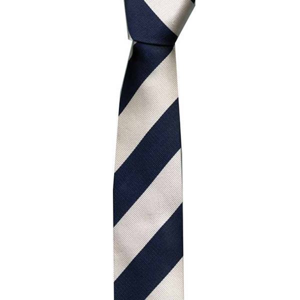 Navy / White Stripe Skinny Tie by KJ Becket