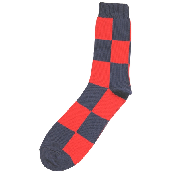 Navy and Red Harlequin Socks by