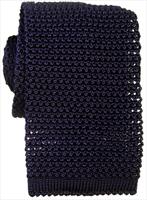 Navy Blue Knitted Silk Tie by