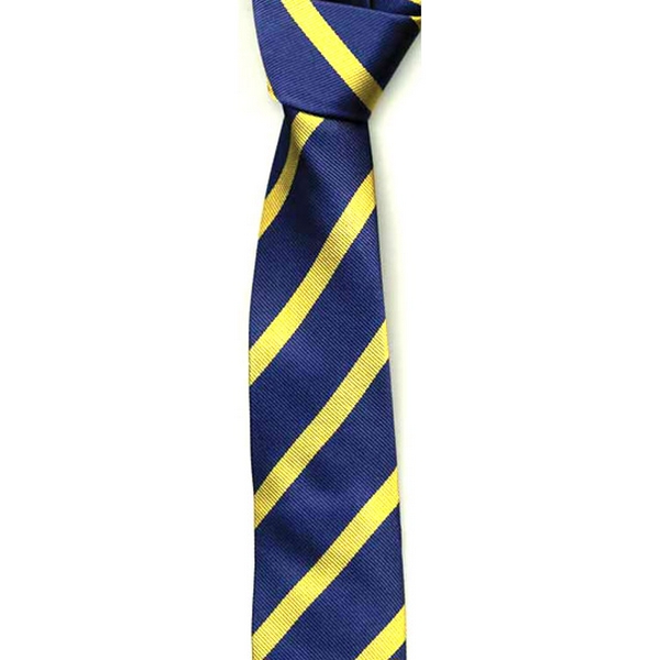 Navy/ Yellow Stripe Skinny Tie by
