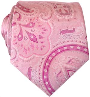 Pink Carnival Paisley Silk Tie by