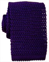 Purple Knitted Silk Tie by