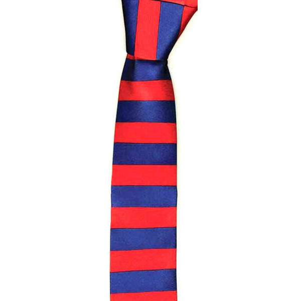 Red / Blue Horizontal Stripe Skinny Tie by