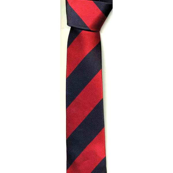 Red / Navy Stripe Skinny Tie by