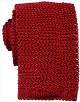 Red Knitted Silk Tie by
