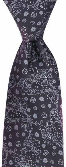 Tonal Red Large Paisley Silk Tie by
