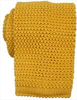 Yellow Knitted Silk Tie by