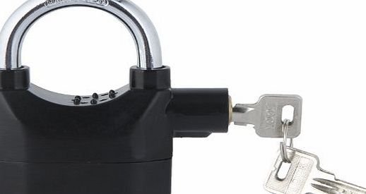 KKmoon 120dB with 3 Keys Siren Alarm Lock Anti-Theft Security System Door Motor Bike Bicycle Padlock Black