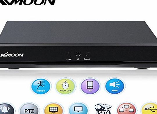 KKmoon 8 Channel Standalone CCTV DVR Recorder 960H H.264 HDMI VGA Output Video Surveillance Pre-alarm Recording 8-ch video 2-ch Audio input Pre-alarm Recordin And P2P Cloud Etc Function Supported