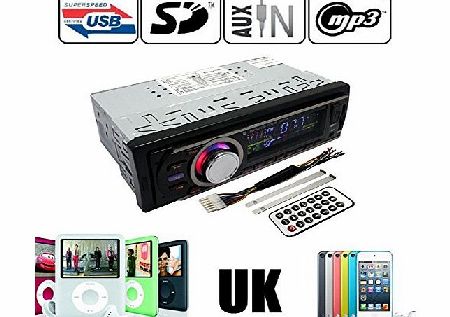 Klarheti Car Audio Stereo Headunit Radio Player with Front MP3/USB/SD/AUX/FM/IPod/iPhone Non CD