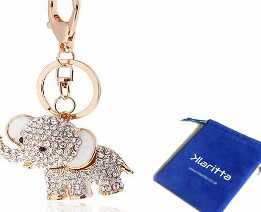 Klaritta Handbag Buckle Charms Accessories White Lucky Elephant Keyrings Key Chains HK4