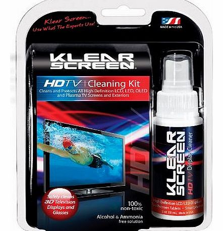 Klear Screen Display Cleaning Kit for HDTV, LCD, Laptops and 3D Glasses with Solution and Cleaning Cloth
