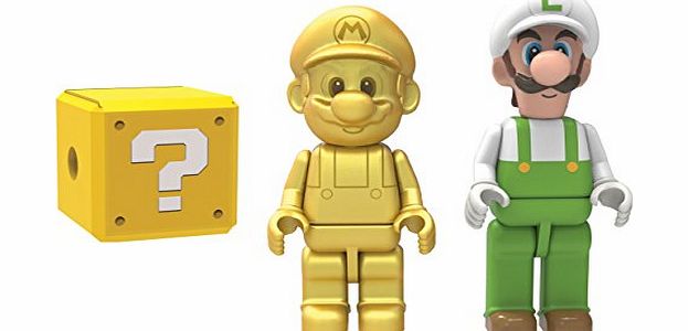 KNex Gold Mario, Fire Luigi and Mystery Figure Set