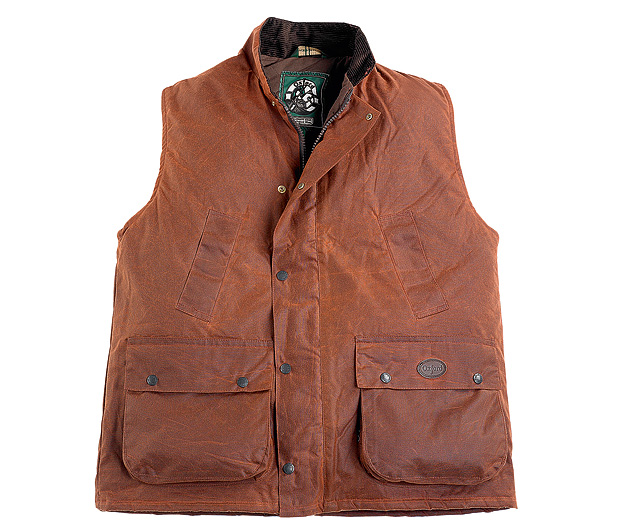 Men` Waxed Gilet - Chestnut - Extra Large (44 inch chest)