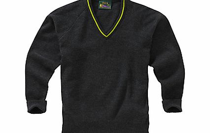 Knole Academy Unisex V-Neck Pullover, Charcoal