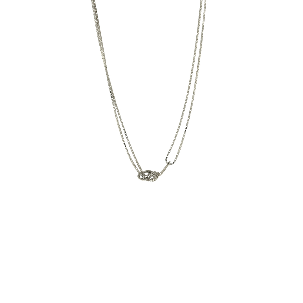 knot and Loop Necklace - Silver