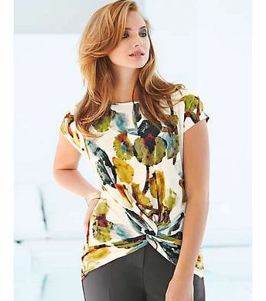 Knot Front Print Top