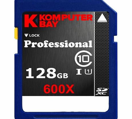 Komputerbay 128GB SDXC Secure Digital Extended Capacity Speed Class 10 600X UHS-I Ultra High Speed Flash Memory Card 60MB/s Write 90MB/s Read 128 GB