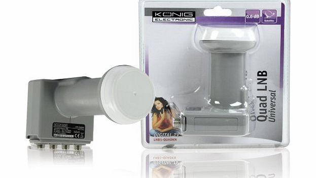 Konig 0.6 DB LNB Quad Low Noise Satellite