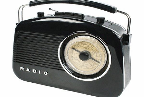 Konig Stylish Retro Table Radio - Black