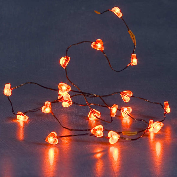 Konstsmide Flashing/Static mini LED light set - Red Hearts