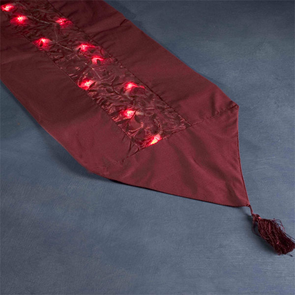 Konstsmide Red Table runner with 20 LEDs