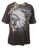 Rock n Rebellion - Indian Skull Mens Tshirt -Extra Large (Mens 42`- 44`)