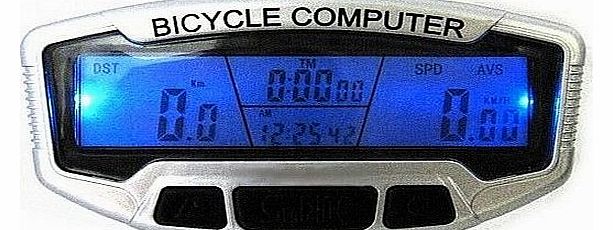 Kool(TM) Wireless LCD Bicycle Bike Speedometer Odometer Waterproof Mountain Cycling Computer Speedo