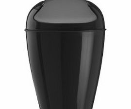 Del Extra-Small Swing-Top Wastebasket, Solid Black