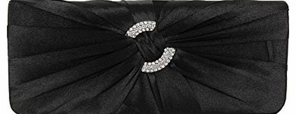  New Ladies Womens Satin Diamante Studded Bridal Wedding Party Evening Clutch Shoulder Hand Bag One Size (15206)