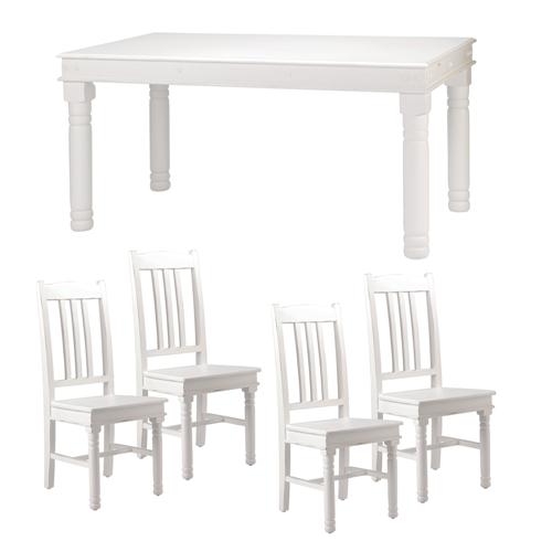 Dining Set with 4 Wooden Seats 916.443
