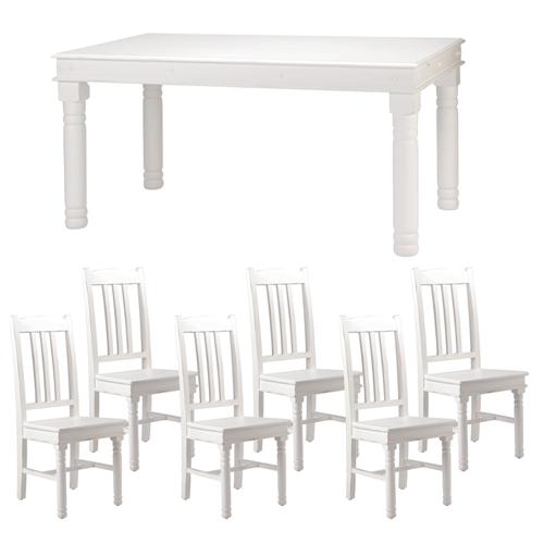 Dining Set with 6 Wooden Seats 916.444