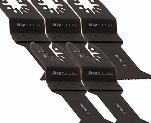 Krop Tools 5 KROP Multi Tool Blades Quick Release 44mm HSS Bi-Metal fits DeWalt Black amp; Decker Stanely FatMax.