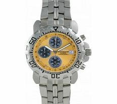 Krug Baumen Mens Sportsmaster Diamond Gold Dial