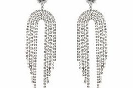 Silver-tone Swarovski strand earrings