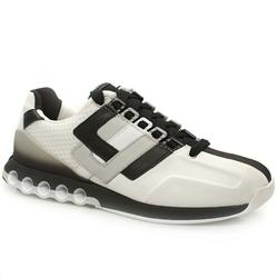Male Ariake Leather Upper Fashion Trainers in White and Black