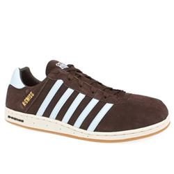 Male Farland Suede Upper Fashion Trainers in Brown and Pale Blue, Navy and White