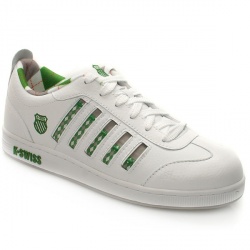 K*Swiss Male Fenley Leather Upper Fashion Trainers in White and Green