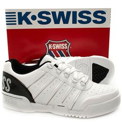 K*Swiss Male Garen Leather Upper Fashion Trainers in White and Black