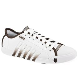 Male Moulton Leather Upper Fashion Trainers in White and Brown