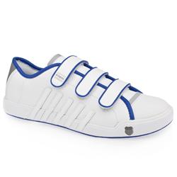 K*Swiss Male Moulton Strap Leather Upper Fashion Trainers in White and Blue