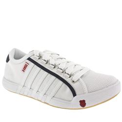 Male Newport Canvas Fabric Upper Fashion Trainers in White and Navy