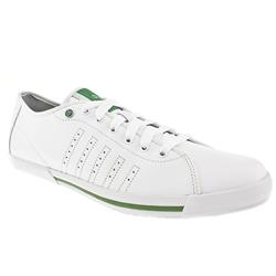 Male Skimmer Leather Upper Fashion Trainers in White and Green